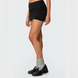Edikted Aisha Low Rise Black Mini Skirt
